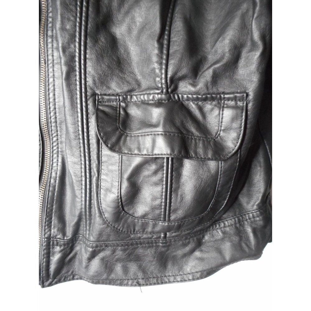 JouJou Faux Leather Womens 2x Black lined Jacket - Picture 4 of 8